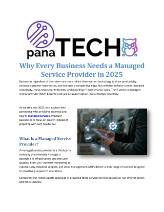 Why Every Business Needs a Managed Service Provider in 2025