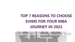 Top 7 Reasons to Choose SVIMS for Your MBA in Mumbai