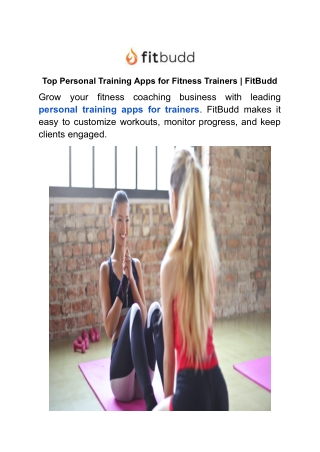 Top Personal Training Apps for Fitness Trainers _ FitBudd
