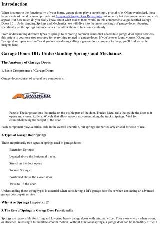 Garage Doors 101: Understanding Springs and Mechanics