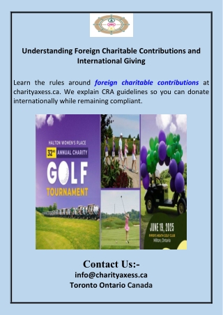 Understanding Foreign Charitable Contributions and International Giving