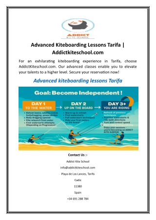 Advanced Kiteboarding Lessons Tarifa Addictkiteschool.com