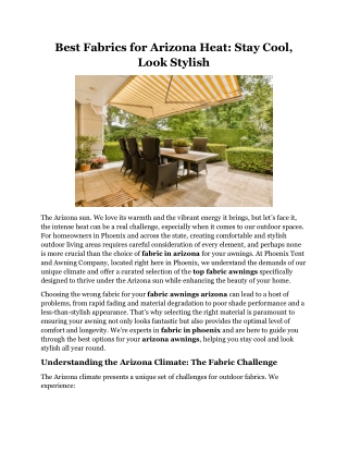 Best Fabrics for Arizona Heat Stay Cool, Look Stylish