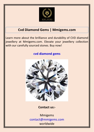 Cvd Diamond Gems Mmigems.com