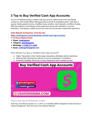 3 Top to Buy Verified Cash App Accounts