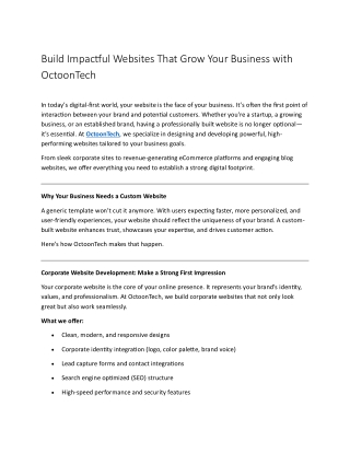 build impactful websites that grow your business