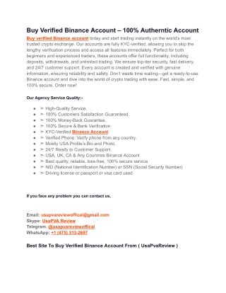 Buy Verified Binance Account : The Supreme Comprehensive Guide