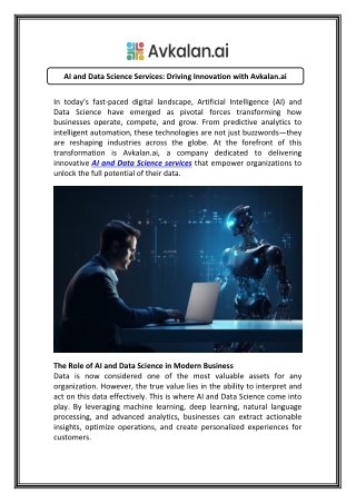 ai and data science services driving innovation