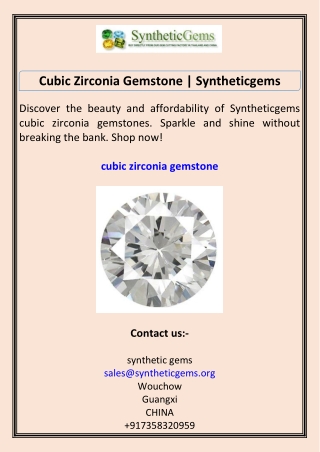 cubic zirconia gemstone syntheticgems