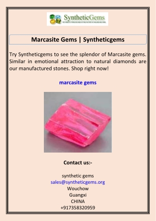 Marcasite Gems Syntheticgems