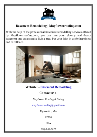 Basement Remodeling   Mayflowerroofing.com