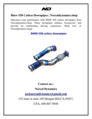 Bmw S58 Catless Downpipes Norcaldynamics.shop