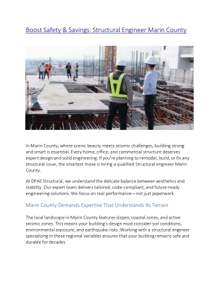 Boost Safety & Savings Structural Engineer Marin County