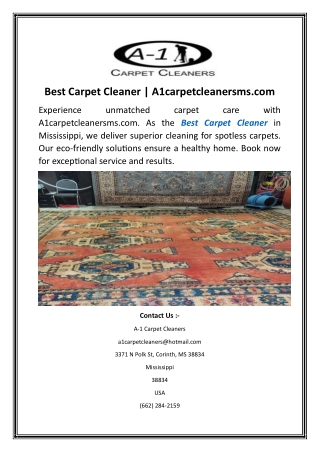 Best Carpet Cleaner A1carpetcleanersms