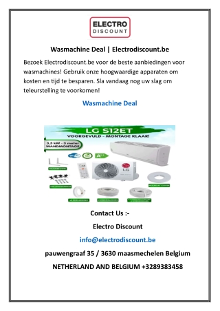wasmachine deal electrodiscount be