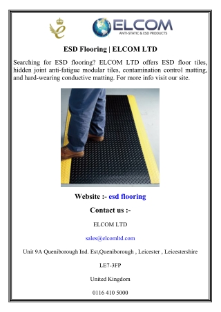 esd flooring elcom ltd