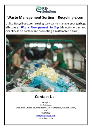 waste management sorting recycling s com