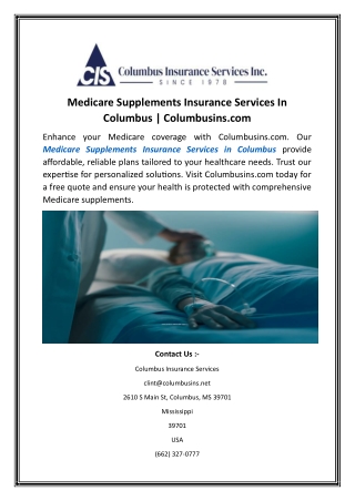 Medicare Supplements Insurance Services In Columbus Columbusins.com