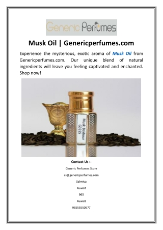 musk oil genericperfumes com