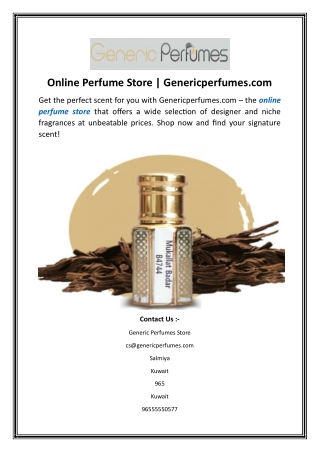 online perfume store genericperfumes com