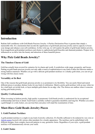 Emit Confidence with Gold Beads Fashion Jewelry: A Perfect Declaration Piece