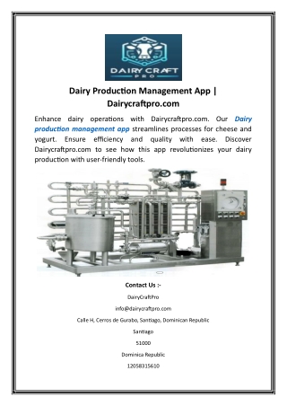 dairy production management app dairycraftpro com