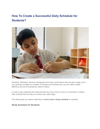 How To Create a Successful Daily Schedule for Students