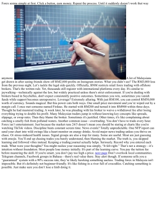 Forex Malaysia: What Every Trader Learns the Hard Way