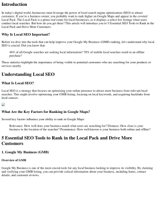 5 Essential SEO Tools to Rank in the Local Pack and Drive More Customers