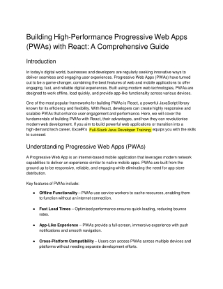 building high performance progressive web apps