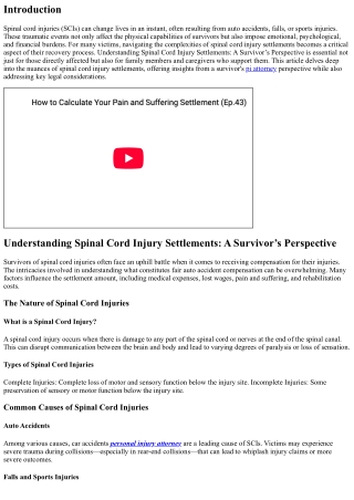 Understanding Spinal Cord Injury Settlements: A Survivor’s Perspective