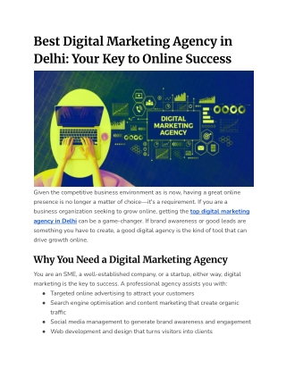 Best Digital Marketing Agency in Delhi_ Your Key to Online Success