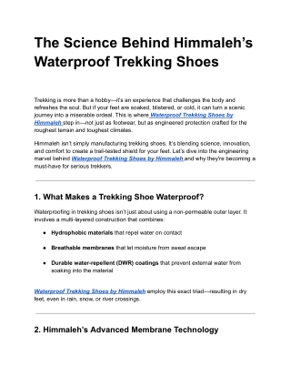 The Science Behind Himmaleh’s Waterproof Trekking Shoes