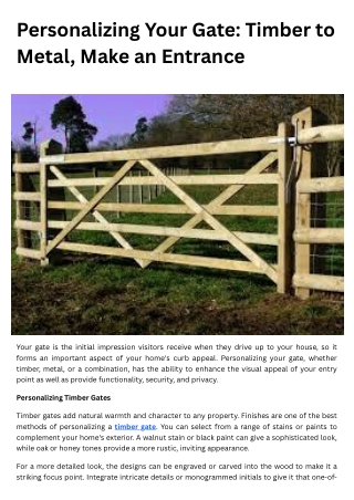 personalizing your gate timber to metal make