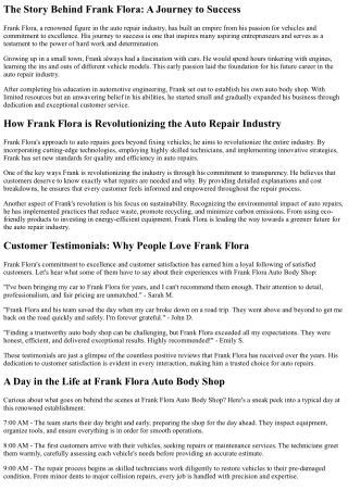 the story behind frank flora a journey to success