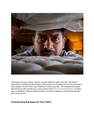 Expert Bed Bug Treatment in Mumbai – Quick & Safe Solutions