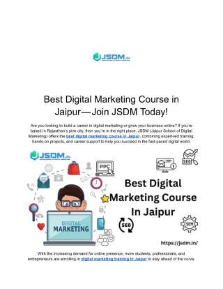 Top-Rated Digital Marketing Course In Jaipur