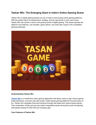 Tashan Win_ The Emerging Giant in India’s Online Gaming Scene