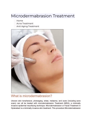 Microdermabrasion Treatment | Facial Treatment - Dr. Praneeth Clinic