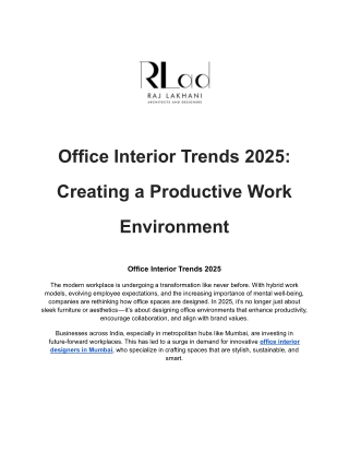 Office Interior Trends 2025_ Creating a Productive Work Environment