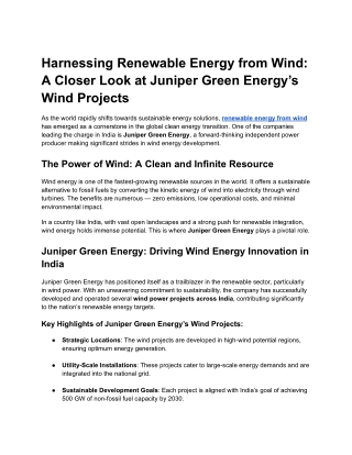 harnessing renewable energy from wind a closer