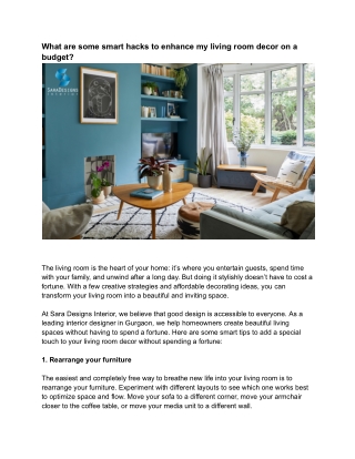 What are some smart hacks to enhance my living room decor on a budget_