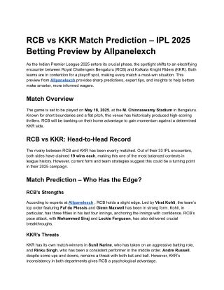 rcb vs kkr match prediction ipl 2025 betting