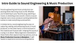 Intro Guide to Sound Engineering & Music Production