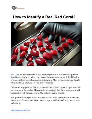how to identify a real red coral
