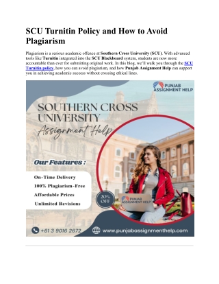 SCU Turnitin Policy and How to Avoid Plagiarism.