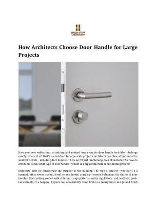 how architects choose door handle for large
