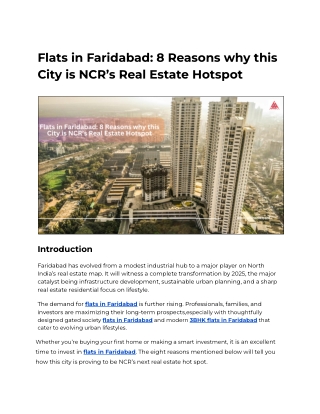 Flats in Faridabad_ 8 Reasons Why It’s NCR’s Real Estate Hotspot