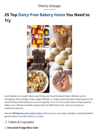 25 Top Dairy-Free Bakery Items You Need to Try