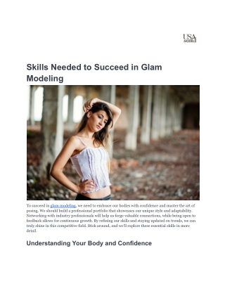 skills needed to succeed in glam modeling